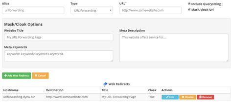 dynamic dns web redirect.